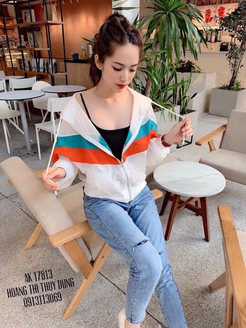 Áo khoác gió nữ 2 lớp có mũ AKHM02 | BigBuy360 - bigbuy360.vn
