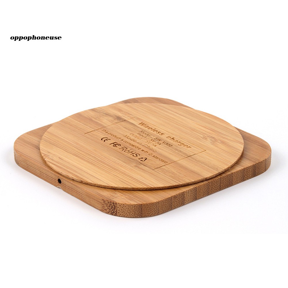 【OPHE】Qi Wireless Charger Slim Wood Pad Charging Mat for iPhone X 8 8 Plus