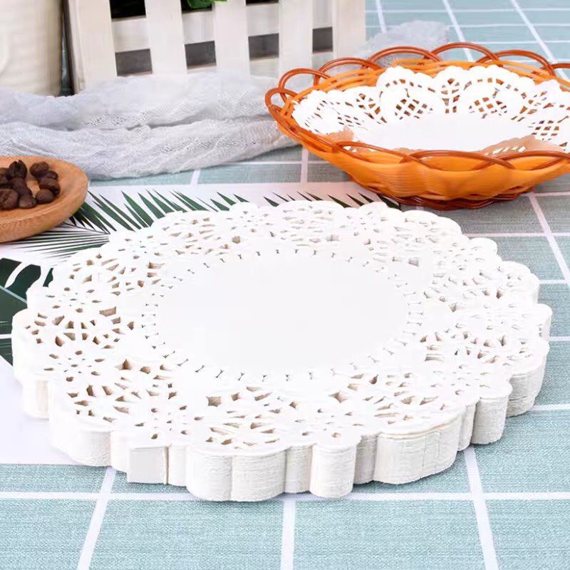 Giấy Thấm Dầu Thực Phẩm Đồ Ăn Chiên Rán 140 Tờ Giấy Thấm Dầu Ăn Lót Nồi Chiên Không Dầu Viền Hoa Đục Lỗ Đa Năng Tiện Lợi