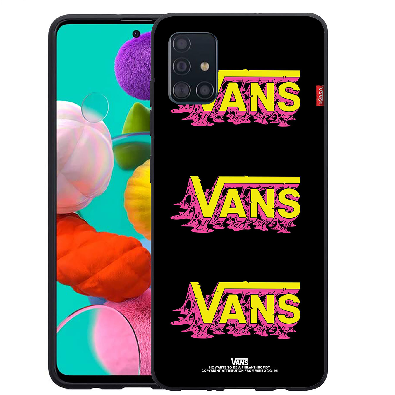 Samsung Galaxy A9 A8 A7 A6 Plus J8 2018 + A21S A70 M20 A6+ A8+ 6Plus Casing Soft Silicone Black white Vans logo Phone Case