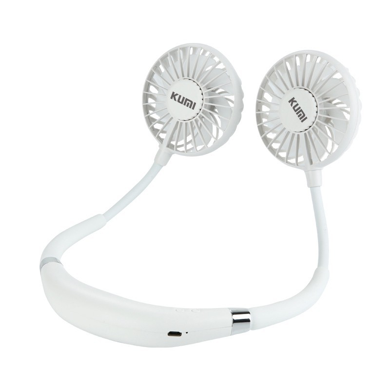 Quạt Mini Pin Sạc Đeo Cổ Thể Thao Xoay 180 độ Siêu Êm Không Ồn, thiết kế an toàn - Giao màu ngẫu nhiên