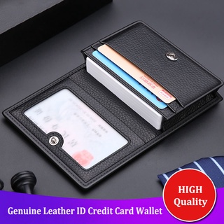 MỚI 2024 Ví Da Siêu Mỏng Gấp Unisex Ví Thẻ Tín Dụng ID VIP Bank Slim Túi Đựng Danh thiếp Đơn giản