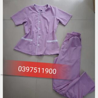 Đồng phục spa tím cà ( size dưới 53kg)