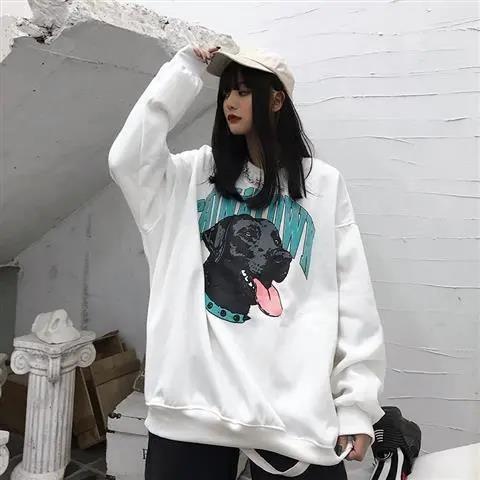 HIIXIIVI Áo Sweater Tay Dài Cổ Tròn Oversize In Họa Tiết Thời Trang Hàn Quốc Cho Nam Nữ