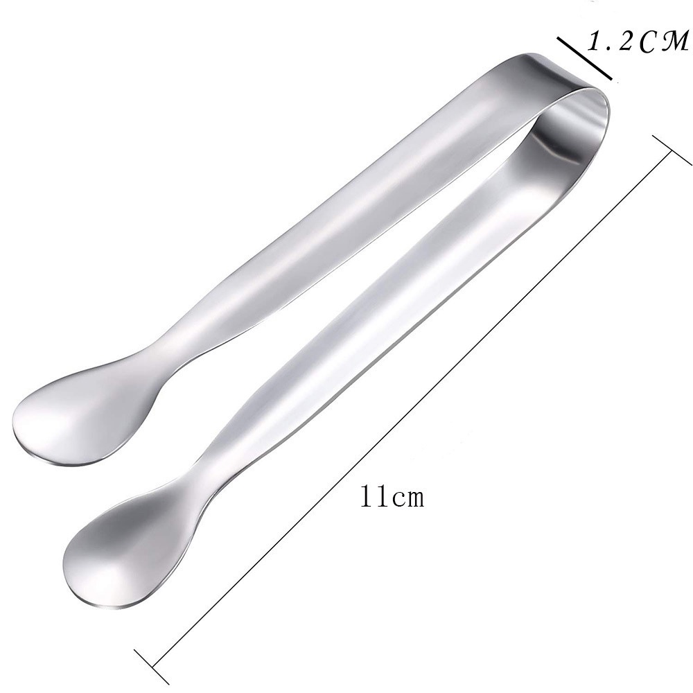 Kẹp gắp đá/thức ăn mini bằng thép không gỉ nhiều màu tùy chọn