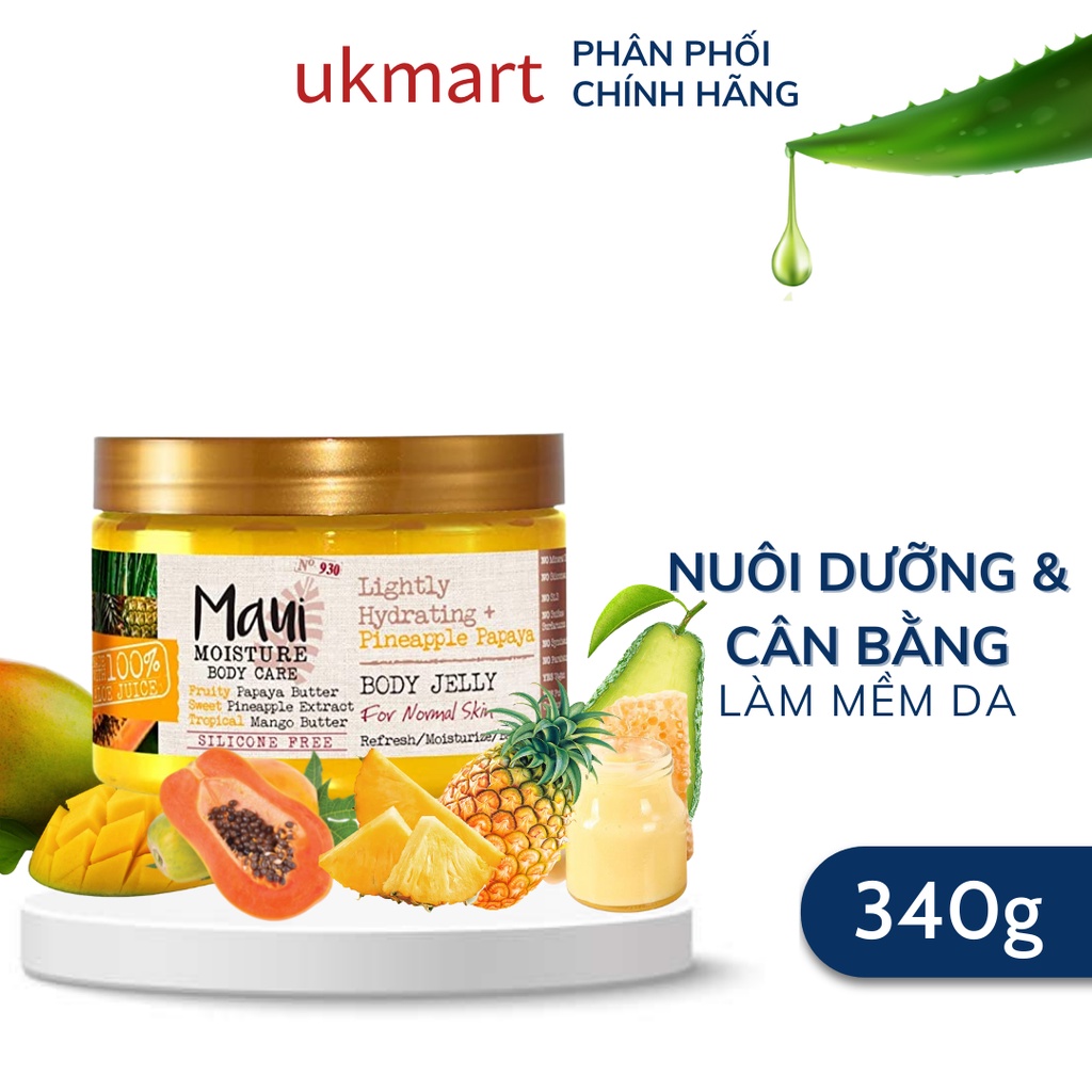 Sữa Dưỡng Thể Vegan Dạng Gel Mềm Maui Moisture Pineapple Body Gel Vegan Body Lotion 340g