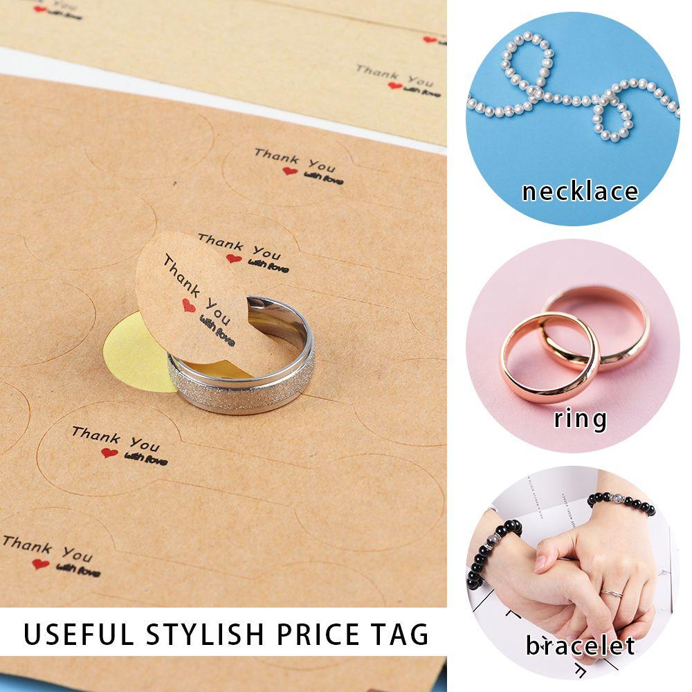 Set 100 Nhãn Treo Nhẫn / Vòng cổ Khắc Chữ Thank You Tiện Dụng
