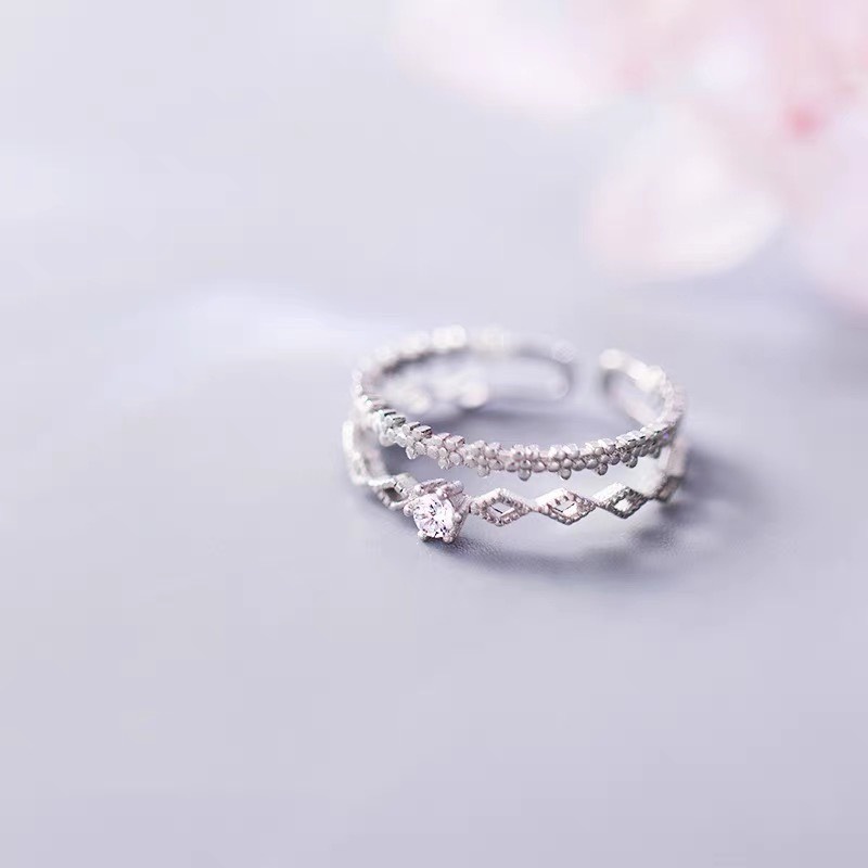 Nhẫn bạc nữ, nhẫn nữ bạc ta thật ss925 đính đá chuẩn xịn, cam kết sáng đẹp không xỉn màu - Mã TSJ05