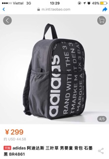 Balo Adidas Auth Nguyên Tag
