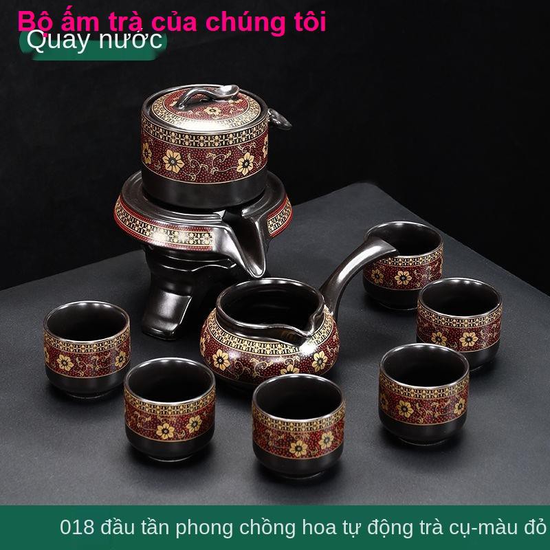 đồ ănLazy Kung Fu Tea Set Trang chủ Văn phòng nhỏ Cuộc họp kiểu Trung Quốc Cối xay đá tự động Bộ ấm trà Gốm sứ