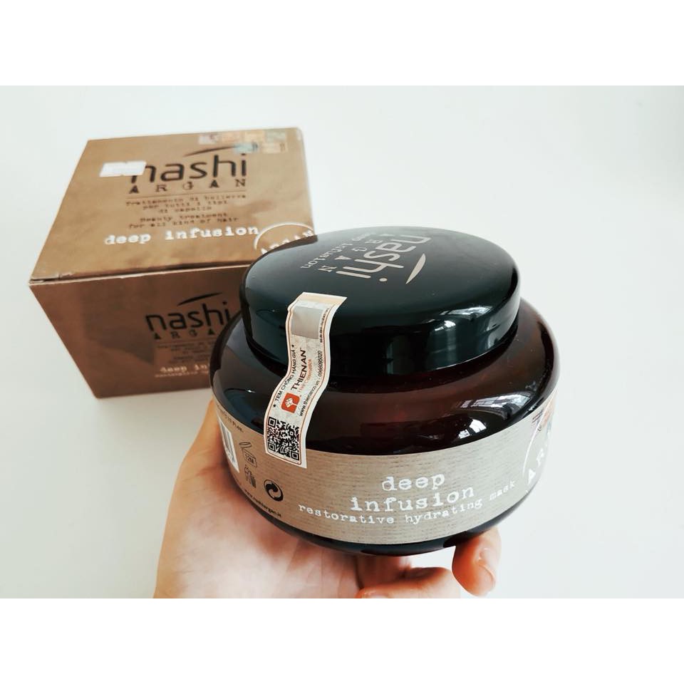 [ NASHI ARGAN- CHÍNH HÃNG ] Dầu Hấp Ủ Phục Hồi Dưỡng Ẩm Sâu Nashi Argan Deep Infusion 500ml - Tặng Mũ