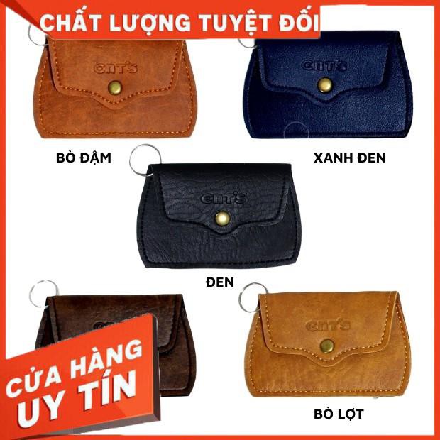 Ví nam, ví nữ mini móc khóa cầm tay da MK 10 xinh xắn 1 ngăn đựng tiền, thẻ atm thương hiệu CNT’S cao cấp