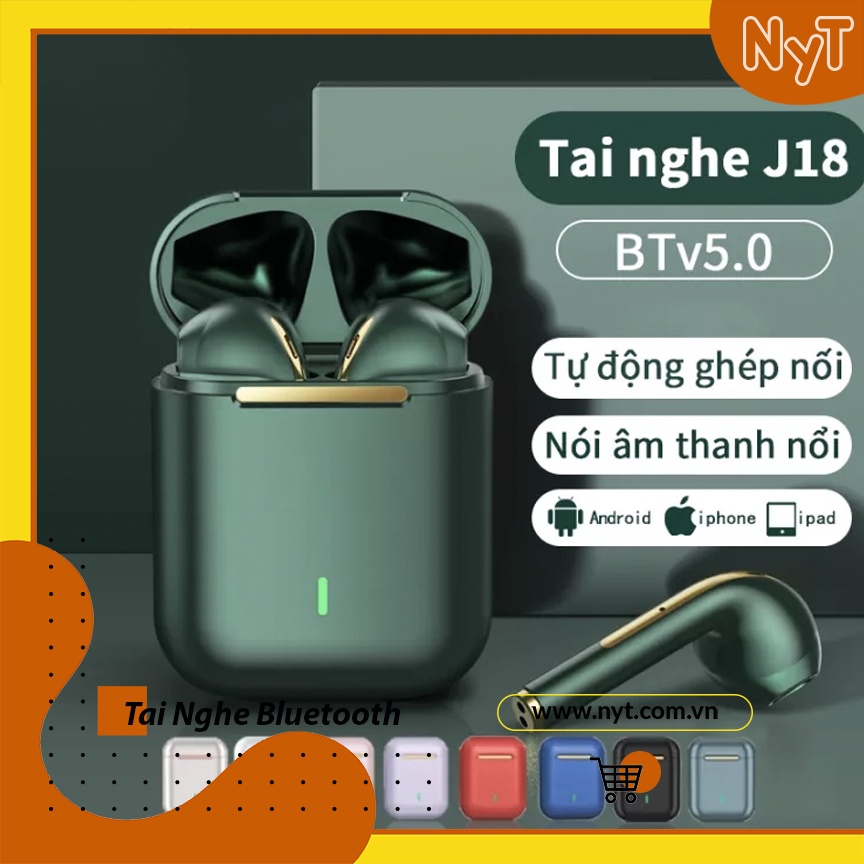 Tai Nghe Bluetooth 5.0 TWS Earbuds J18 - Âm Thanh Siêu Hay, Tự Động Kết Nối