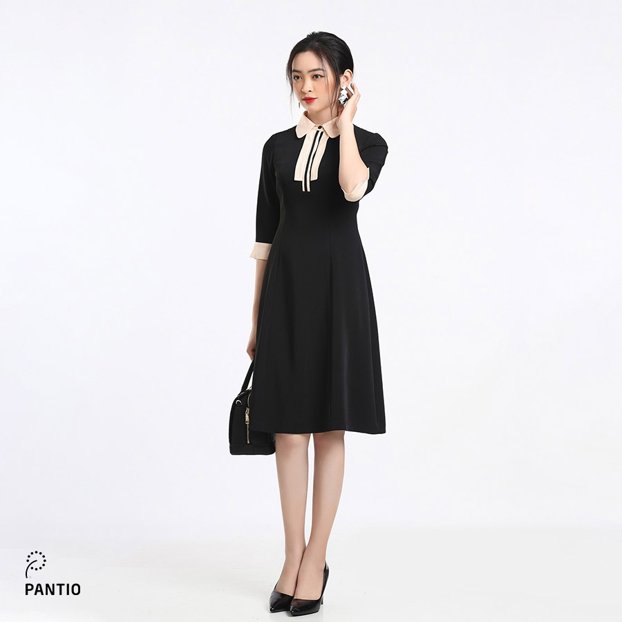Đầm công sở kiểu dáng sang trọng thiết kế cổ đặc biệt dáng xòe FDC12680 - PANTIO