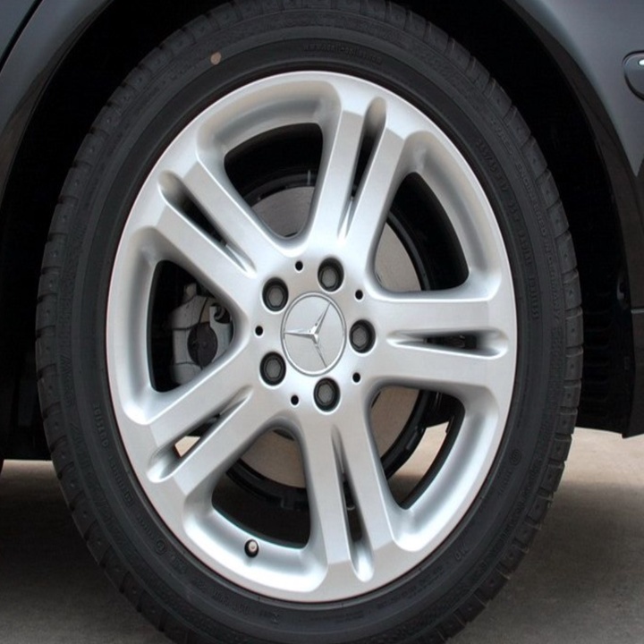 Logo chụp mâm, ốp vành la zăng bánh xe ô tô Mercedes, đường kính 75mm, chất liệu nhựa ABS cao cấp
