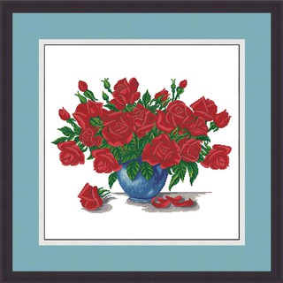 Tranh thêu chữ thập hoa hồng in trên vải - Xartshop hc082