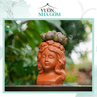 Chậu gốm đất nung trồng cây bonsai, Chậu gốm nhỏ dễ thương, Chậu mini để bàn, gốm đất đỏ - Vườn Nhà Gốm