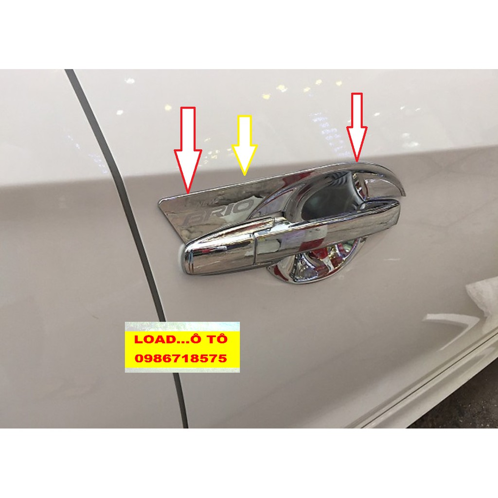 Bộ Ốp Tay Nắm, Hõm Cửa Honda Brio 2022-2019 Nhựa ABS Mạ Crom Cao Cấp