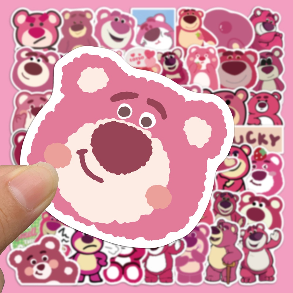 Set 10/ 30 /50 miếng dán trang trí đàn guitar chống thấm nước họa tiết gấu Lotso dễ thương cho bé