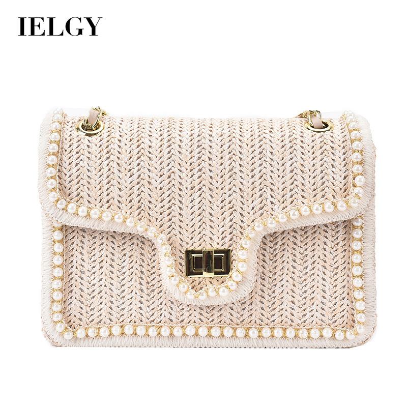 Túi Cói Đeo Chéo Dây Mắt Xích Thời Trang Dành Cho Nữ