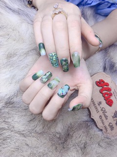 Hoa Bột Nail set 2 bông Hoa Sen Trang trí móng