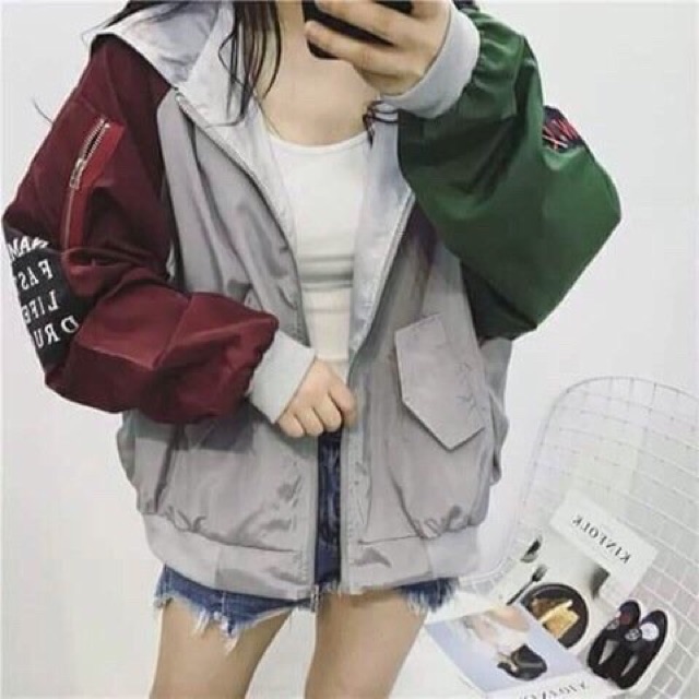 Áo khoác dù nữ phối màu tùm lum có ảnh thật | BigBuy360 - bigbuy360.vn