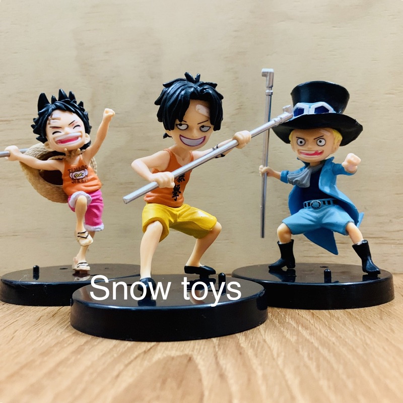 Mô hình One Piece - Set 3 anh em Sabo, Ace, Luffy hồi nhỏ - Trọn bộ 2 loại đế chung và riêng - Cao 9~10 cm
