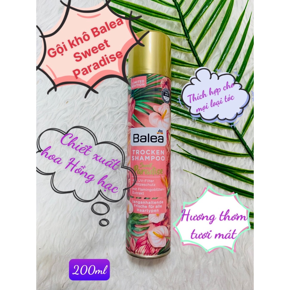 Gội khô + Xịt thơm tóc Balea Sweet Paradise
