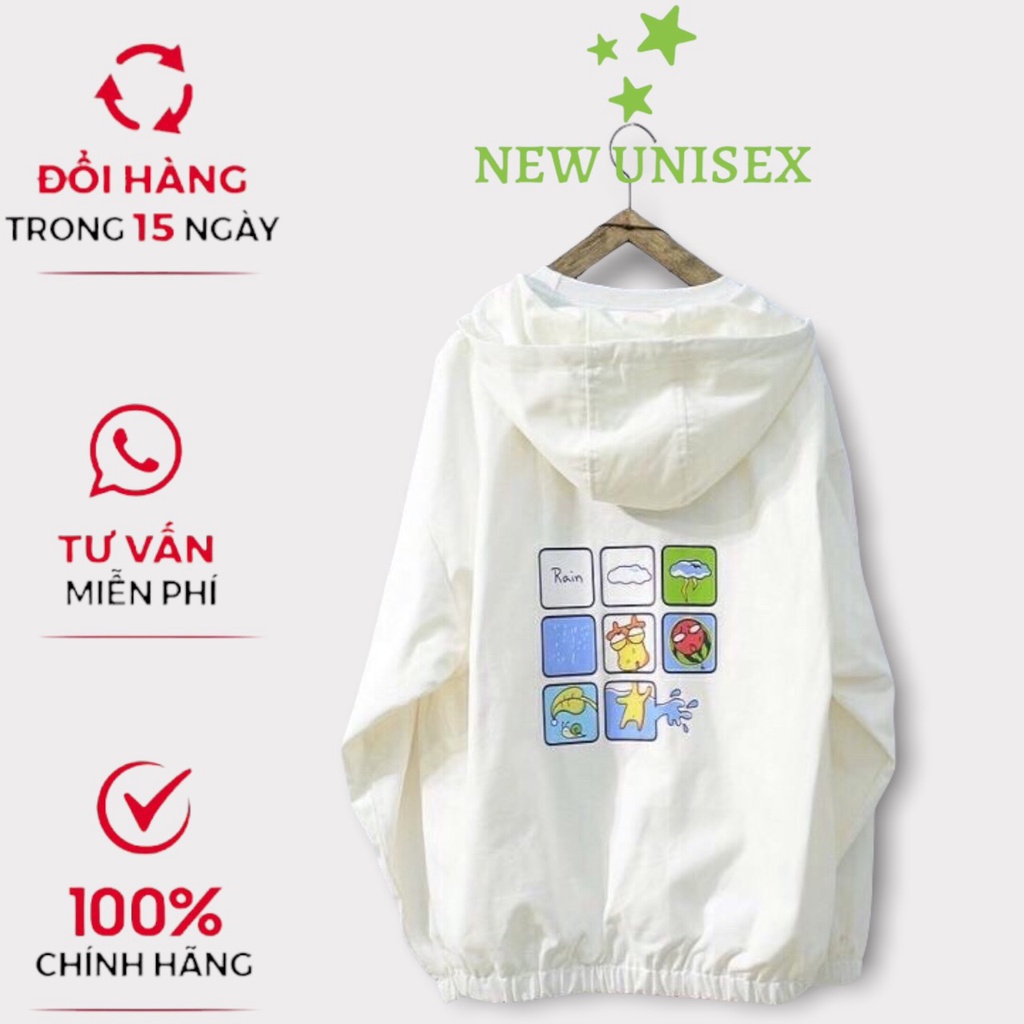 Áo khoác dù nam nữ in  hoạt hình dễ thương TP [NewUnisex]