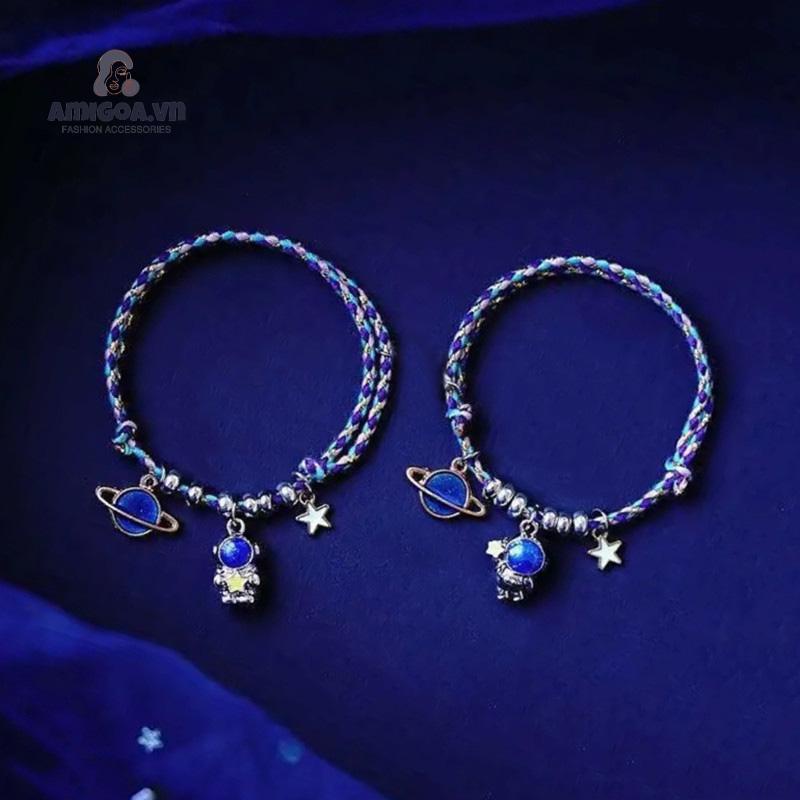 ✨✨Vòng Tay Cao Su Mặt Hình Phi Hành Gia Mặt Trăng Dành Cho Cặp Đôi