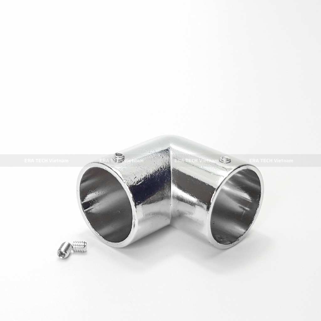 Combo 4 Cút nối góc chữ L; rắc co ống tròn; cút nối ống inox, ống sắt KN125 phi 25mm