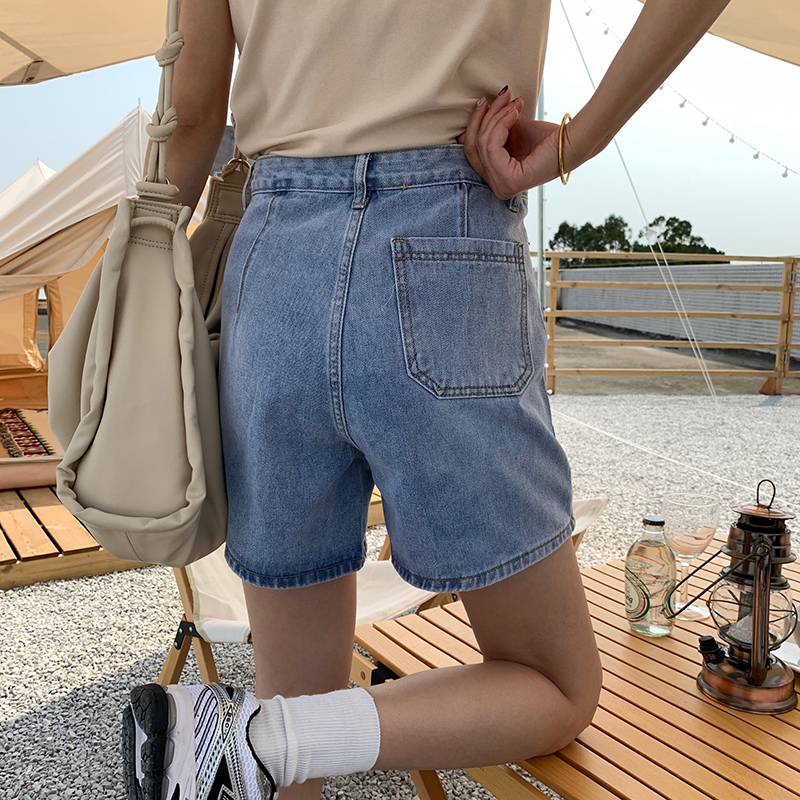 Quần short jean IELGY lưng cao thời trang năng động cá tính dành cho nữ