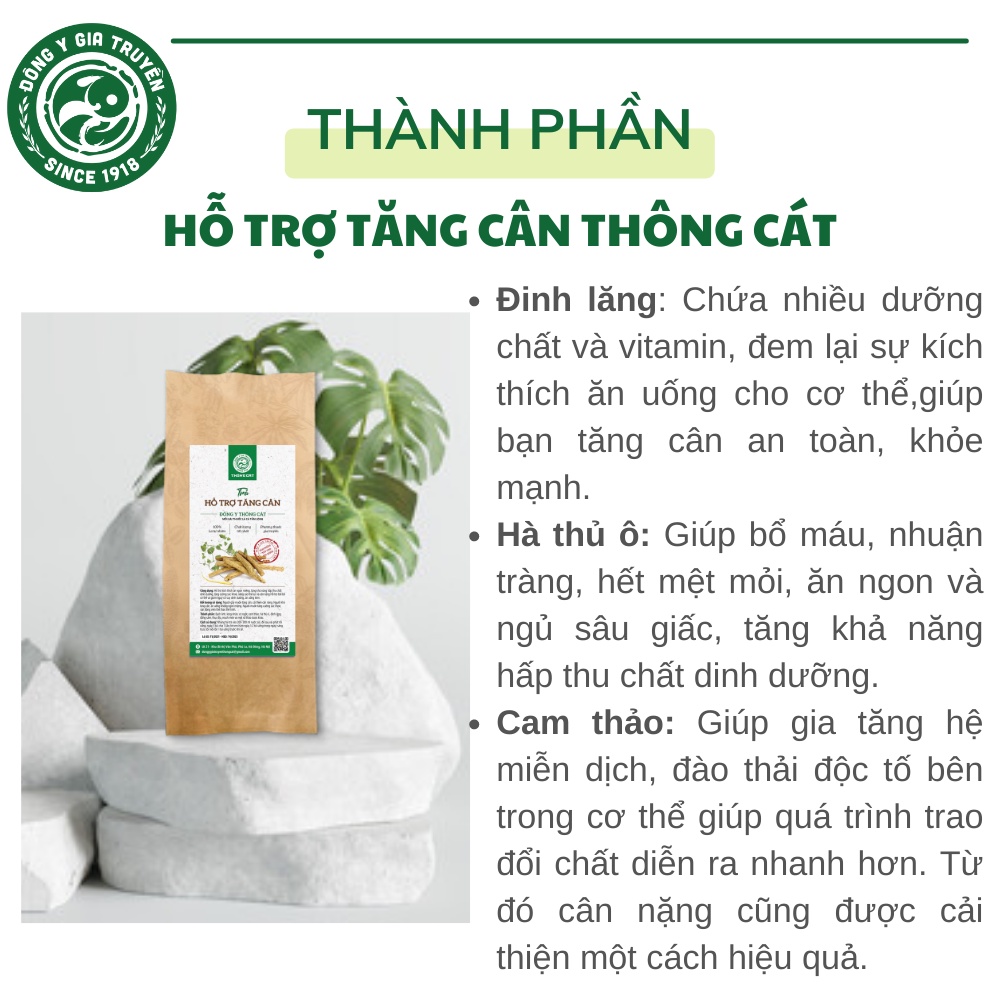 Trà Tăng Cân tăng cơ Thông Cát, ăn ngon ngủ ngon cho người cơ địa gầy lâu năm,mập thịt, không tích nước