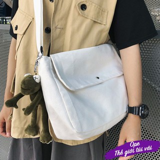 Túi đeo chéo ulzzang🎒Freeship🎒Túi canvas đeo chéo nam nữ ngăn rộng có nhiều màu