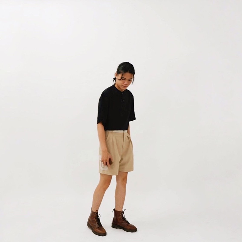 75s - Set áo linen phối cùng short kaki túi hộp