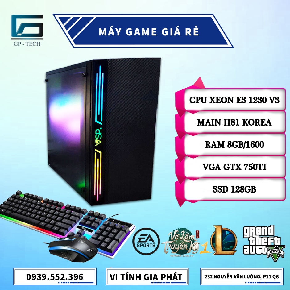 Máy Bộ PC Gaming Xeon Chiến PUBG Mobile, FO4, LOL, VLTK, GATA5,..