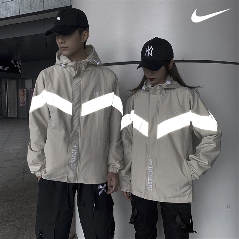 Áo khoác Nike 100% chính hãng chống gió chống thấm nước in họa tiết phản quang cho nam và nữ