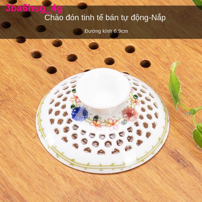 đồ chơi giáo dụcPhụ kiện bộ ấm trà tự động gốm sứ tím cát lười Nắp máy pha Kung Fu tea số không có đậy