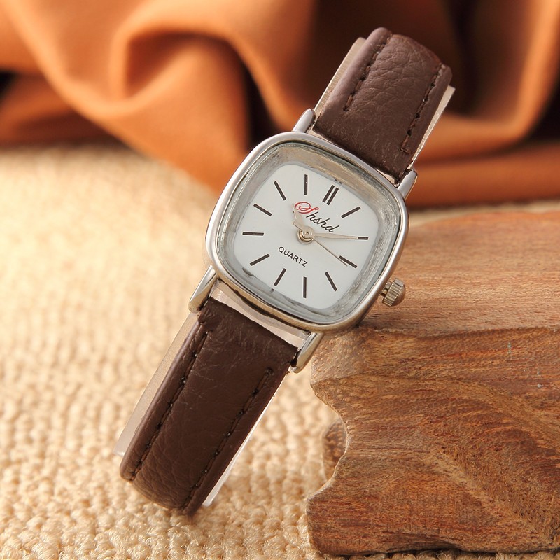 Đồng Hồ Analog Máy Quartz Dây Da Phong Cách Retro