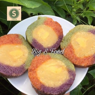 Bánh Tét Trà Cuôn Nhân Đậu Ba Màu Đặc Sản Trà Vinh