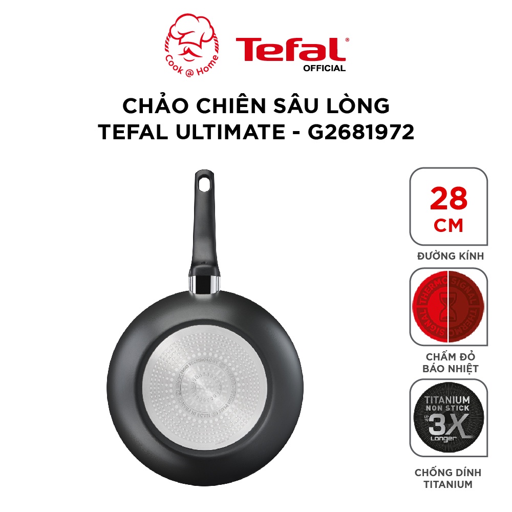 Chảo chiên sâu lòng Tefal Ultimate size 28cm - G2681972