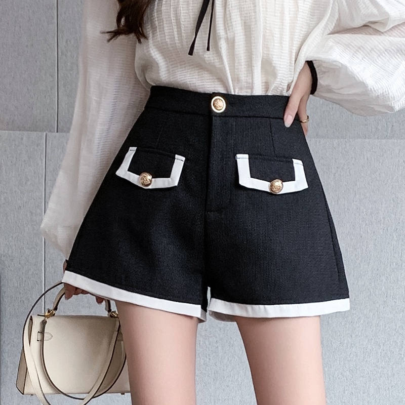 IELGY  Quần Short Len Lưng Cao Thời Trang Cho Nữ