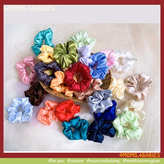 [Tim.Little]CỘT TÓC VẢI SCRUNCHIES THỜI TRANG, ĐEO TAY SATIN BÓNG