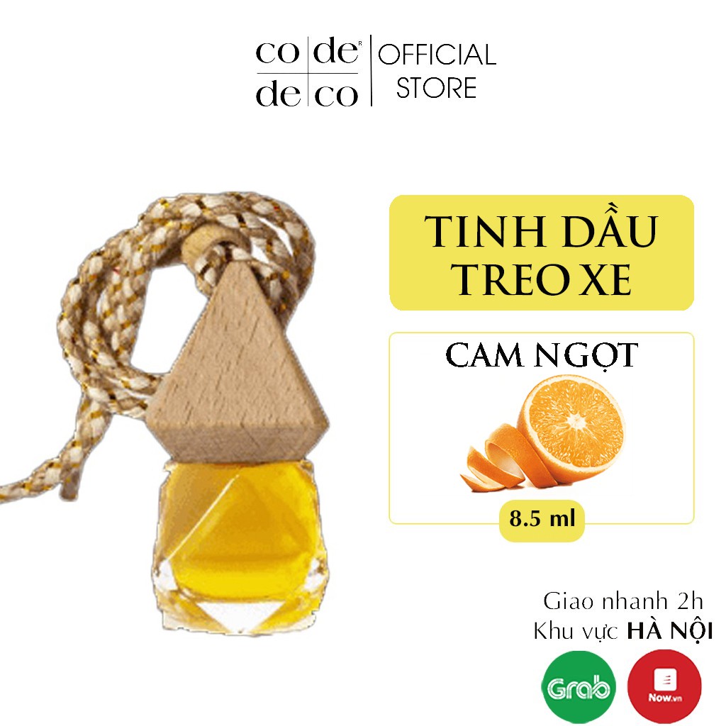 [Mã SKAMLTSM9 giảm 10% đơn 99K] Tinh Dầu Treo Xe Cam Ngọt 8.5ml CODE DECO Tiện Dụng, Khử Mùi, Thư Giãn Tinh Thần
