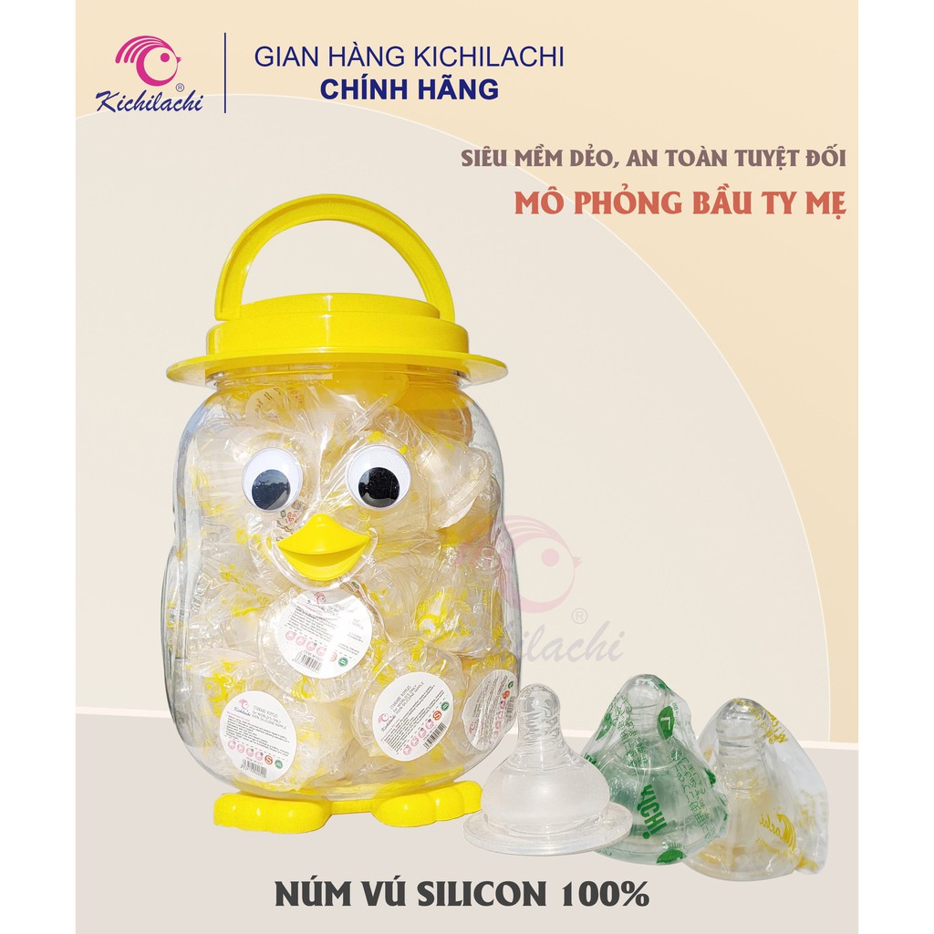 1 Núm ti Silicone mềm Kichilachi - phụ kiện cho bình sữa Cổ Rộng / Cổ Hẹp PP , Kichi / GB Baby