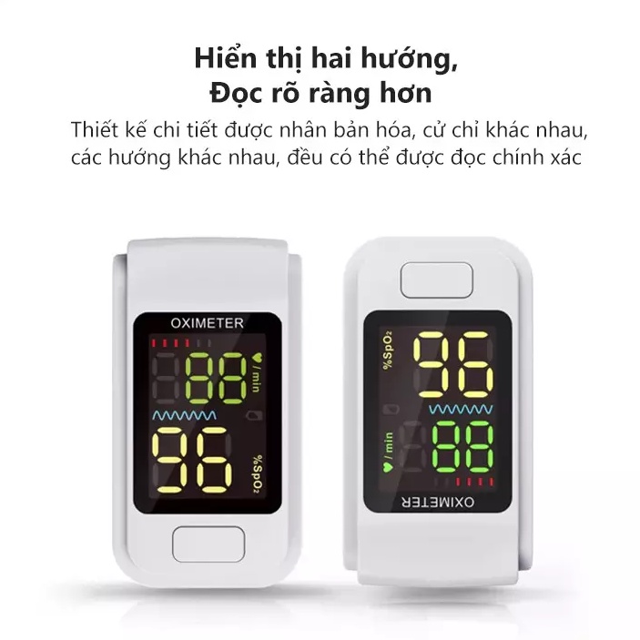 Bảo hành 1 năm - Tặng pin - Máy đo nồng độ oxi trong máu spo2 màn hình LED số to dễ đọc - OX0004