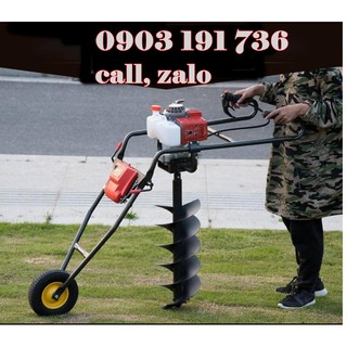 Máy khoan lỗ trồng cây, máy khoan đất có bánh xe đẩy tặng mũi khoan 150mm Chất lượng