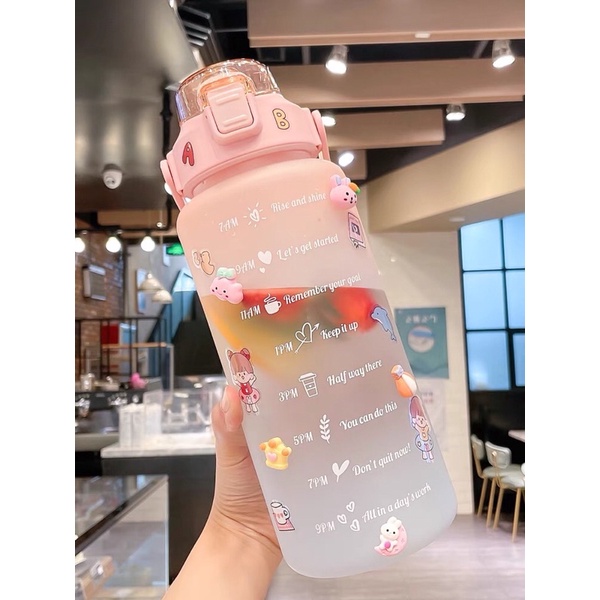 BÌNH NƯỚC 2 LÍT KÈM STICKER SIÊU CUTE