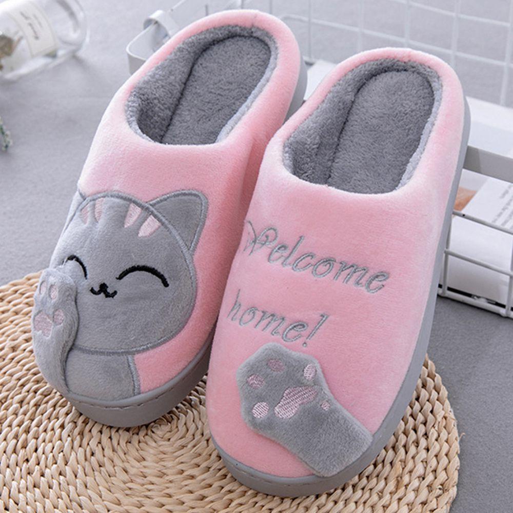 1 Đôi Dép Bông Cotton Nhung Mềm Giữ Ấm Mùa Đông