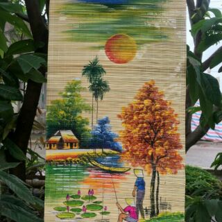 Tranh trên mành tre